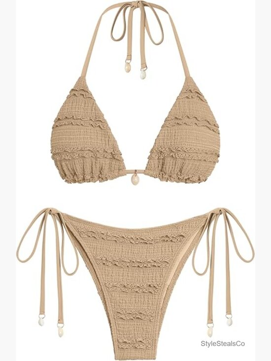 Other - Triangle Bikini Set Tie Side String Halter Two Piece Swimsuit